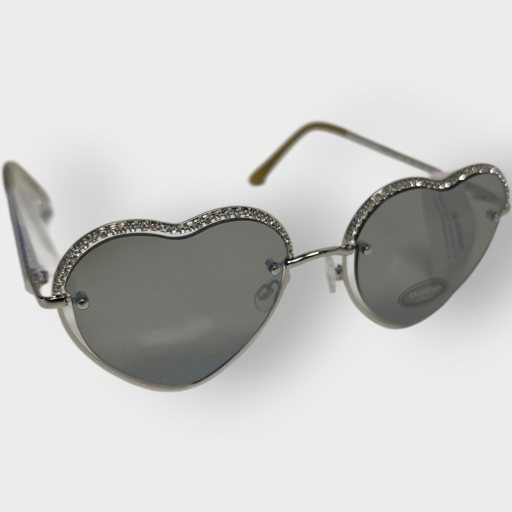 New‎ Authentic BEBE Sunglasses BBOP 1030 045 Silver Frame GRAY LENS 100% UV